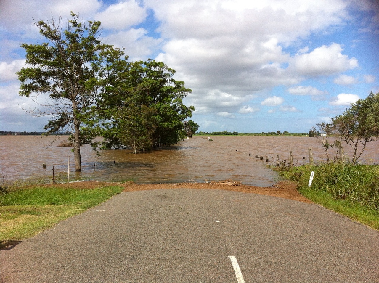 Flooded rural area